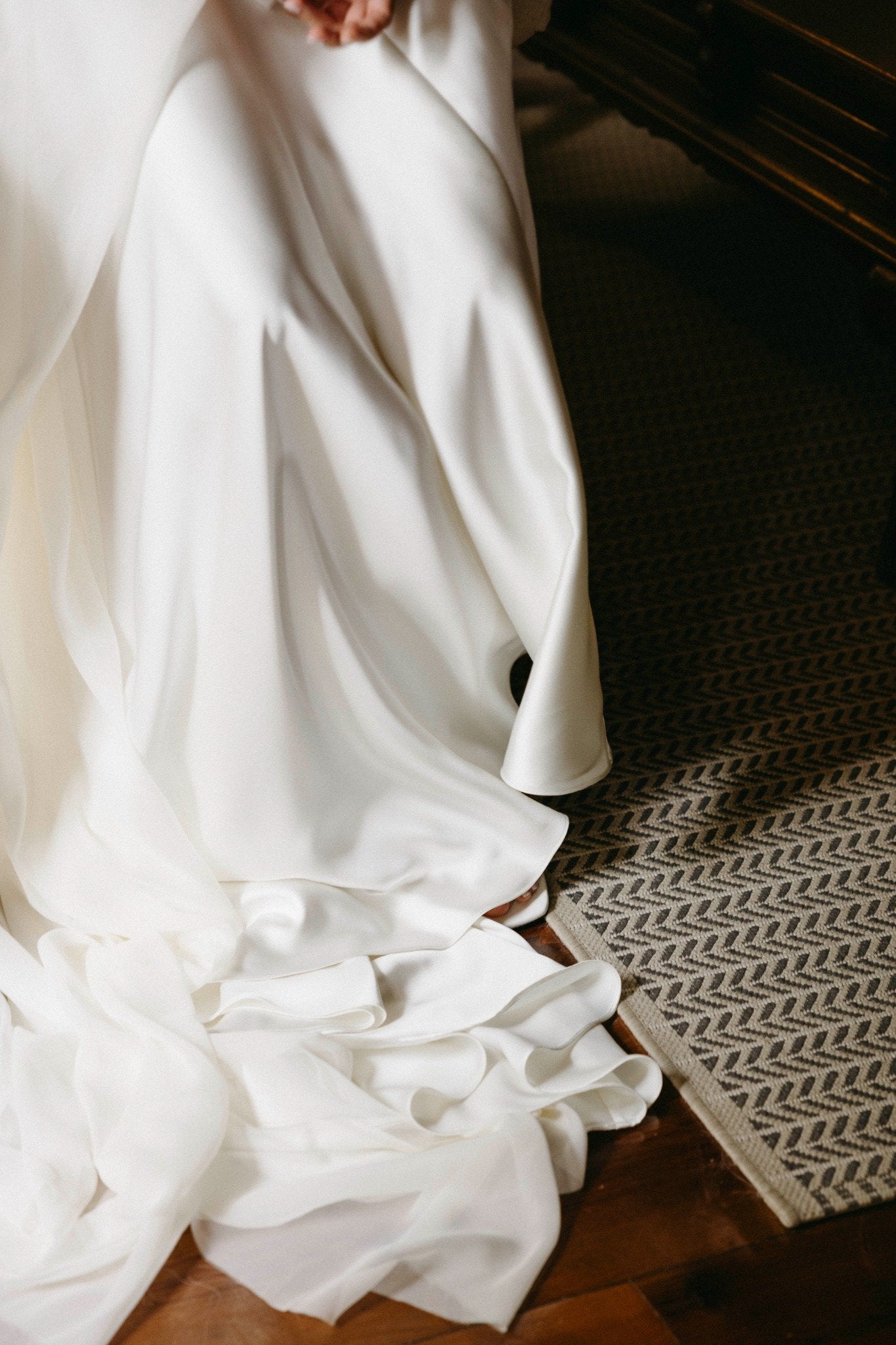 Custom bridal dress designed and tailored in Barcelona through LAGUILLOT's Atelier service, crafted for timeless elegance and personal expression