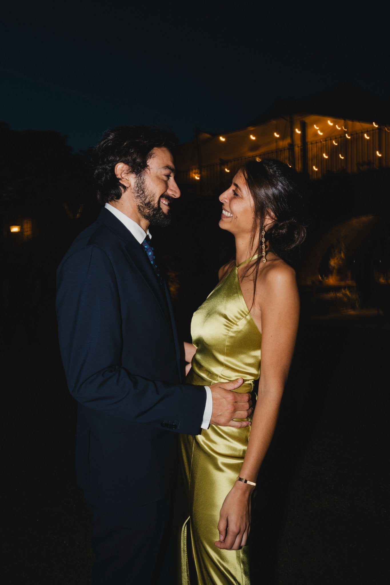 Custom-made guest dress tailored in Barcelona through LAGUILLOT's Atelier service, designed for special occasions with elegance and individuality