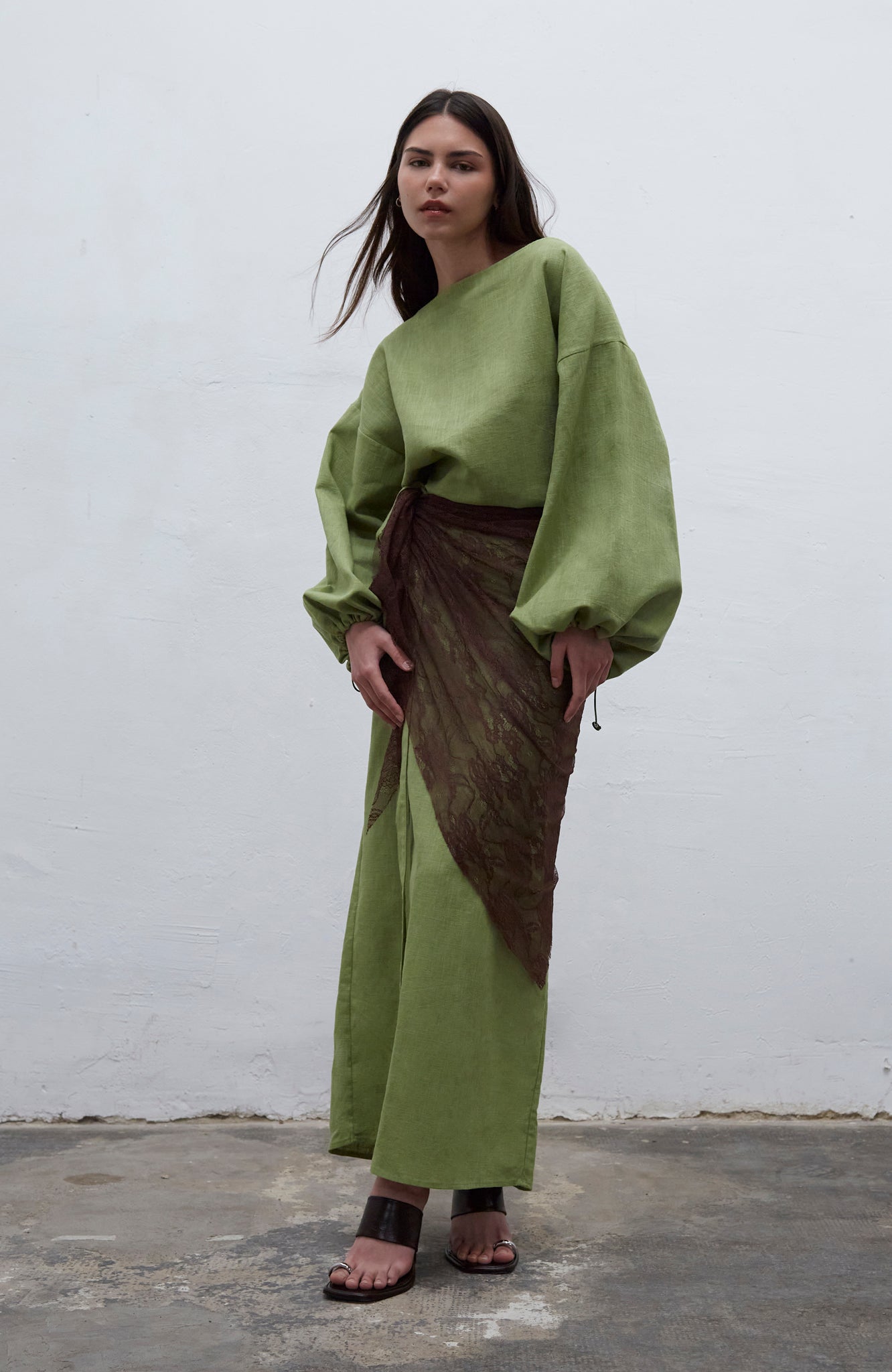 Marisol oversized lace pareo shawl, designed for versatile multi-purpose wear, handmade in Barcelona