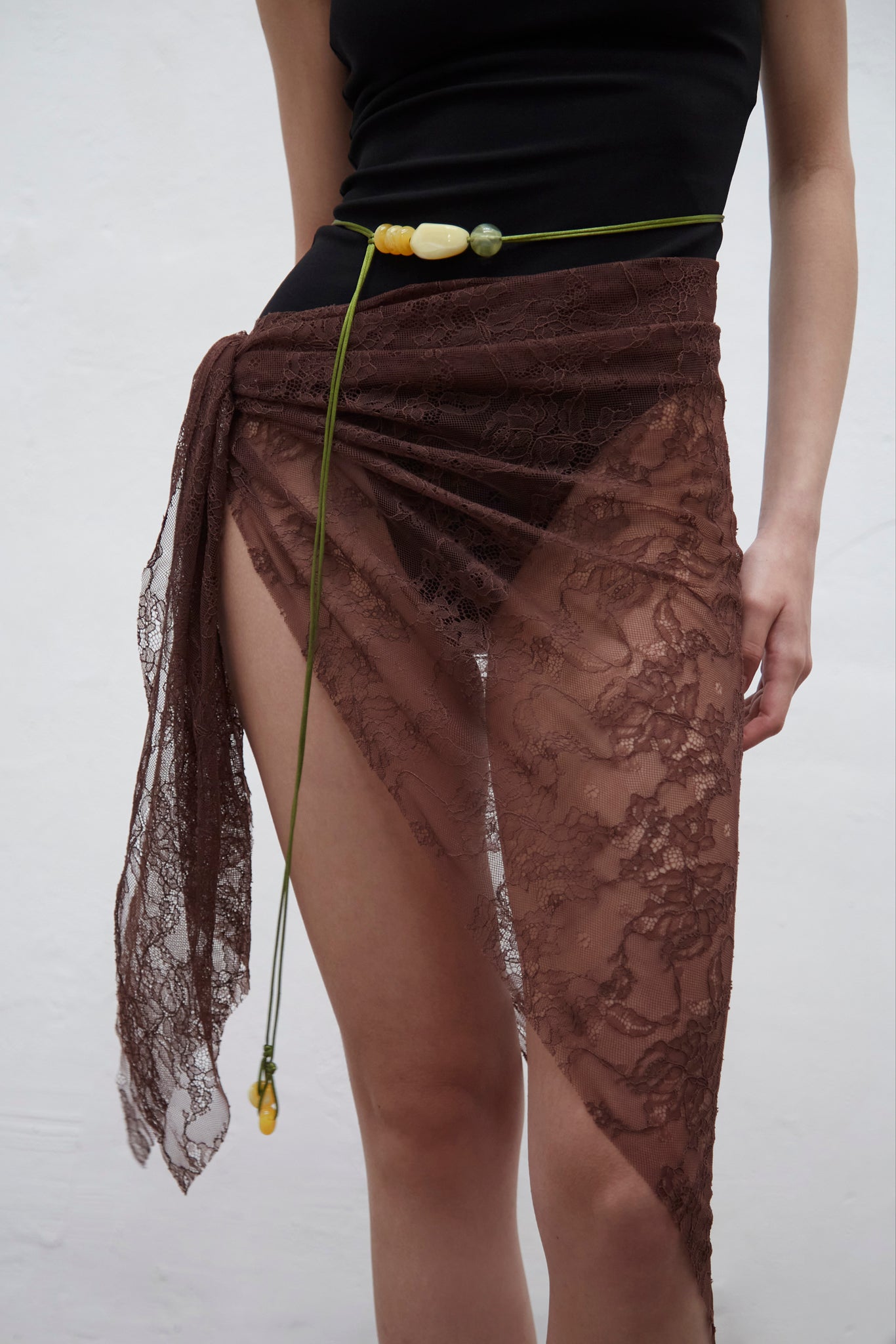 Marisol oversized lace pareo shawl, designed for versatile multi-purpose wear, handmade in Barcelona
