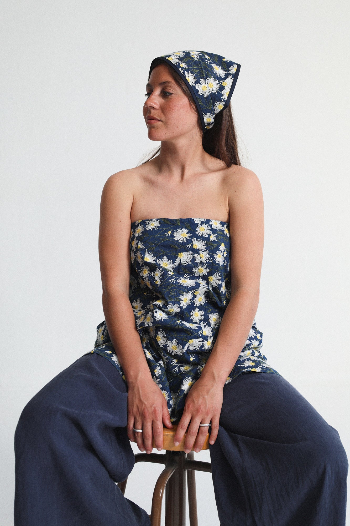 Pañuelo Lia Floral Denim