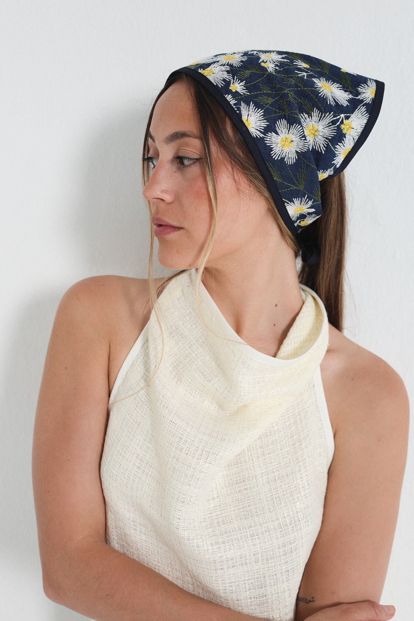 Pañuelo Lia Floral Denim