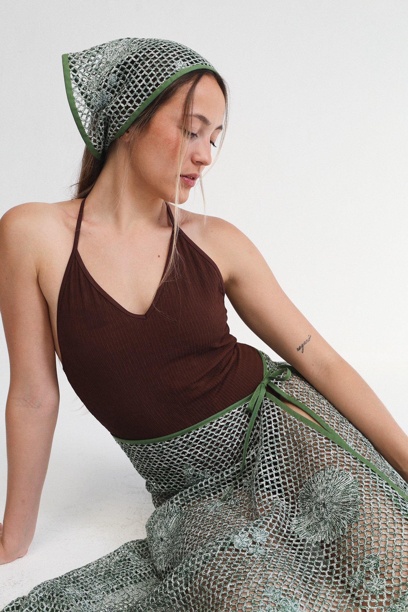 Pañuelo Lia Green Crochet